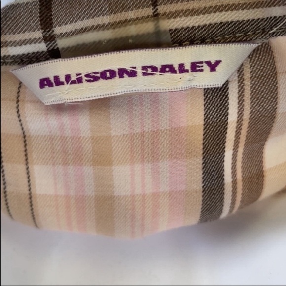 Allison Daley plaid button up shirt button up pearl buttons western - Picture 12 of 13